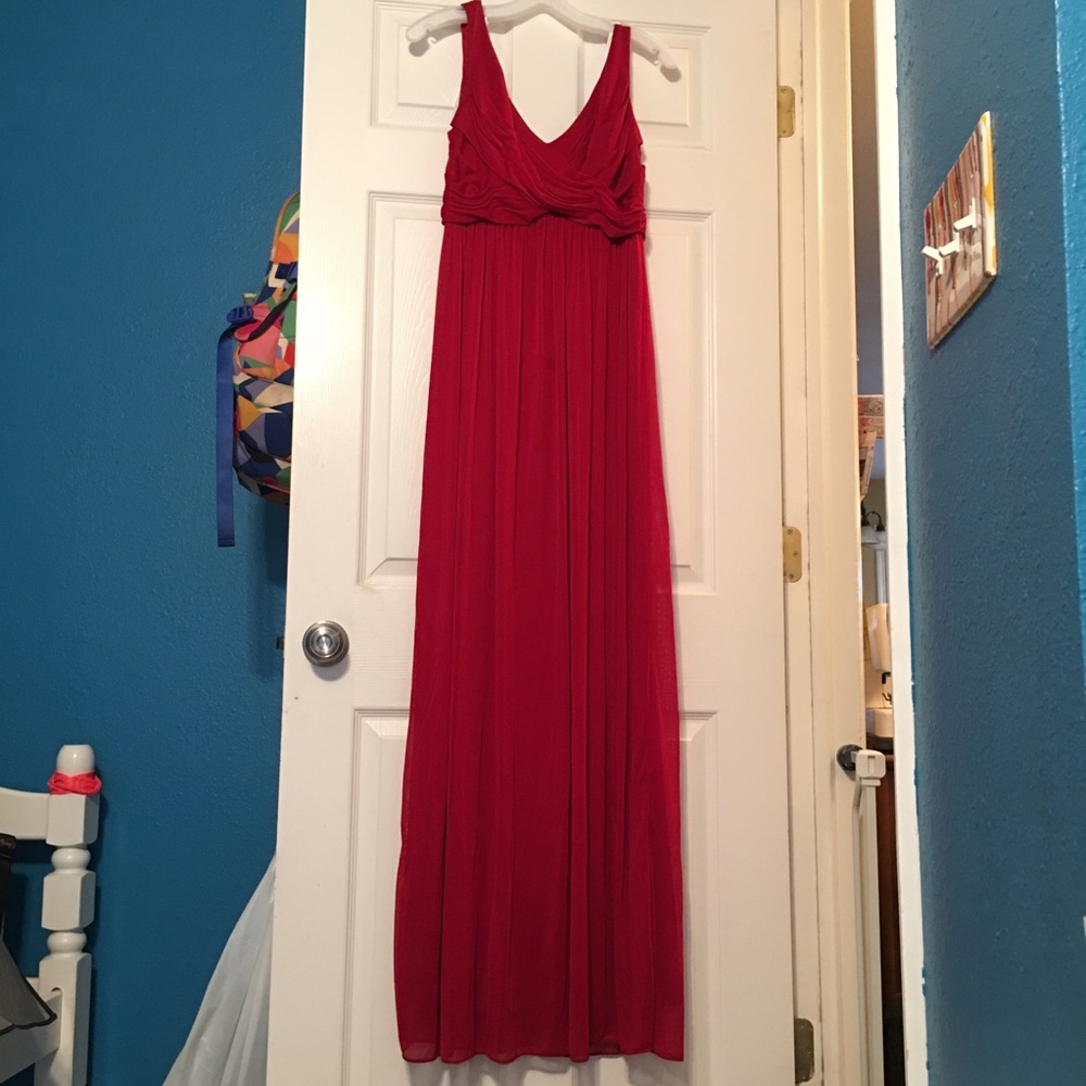 Crimson Apple Red Long Prom bridesmaid Dress
